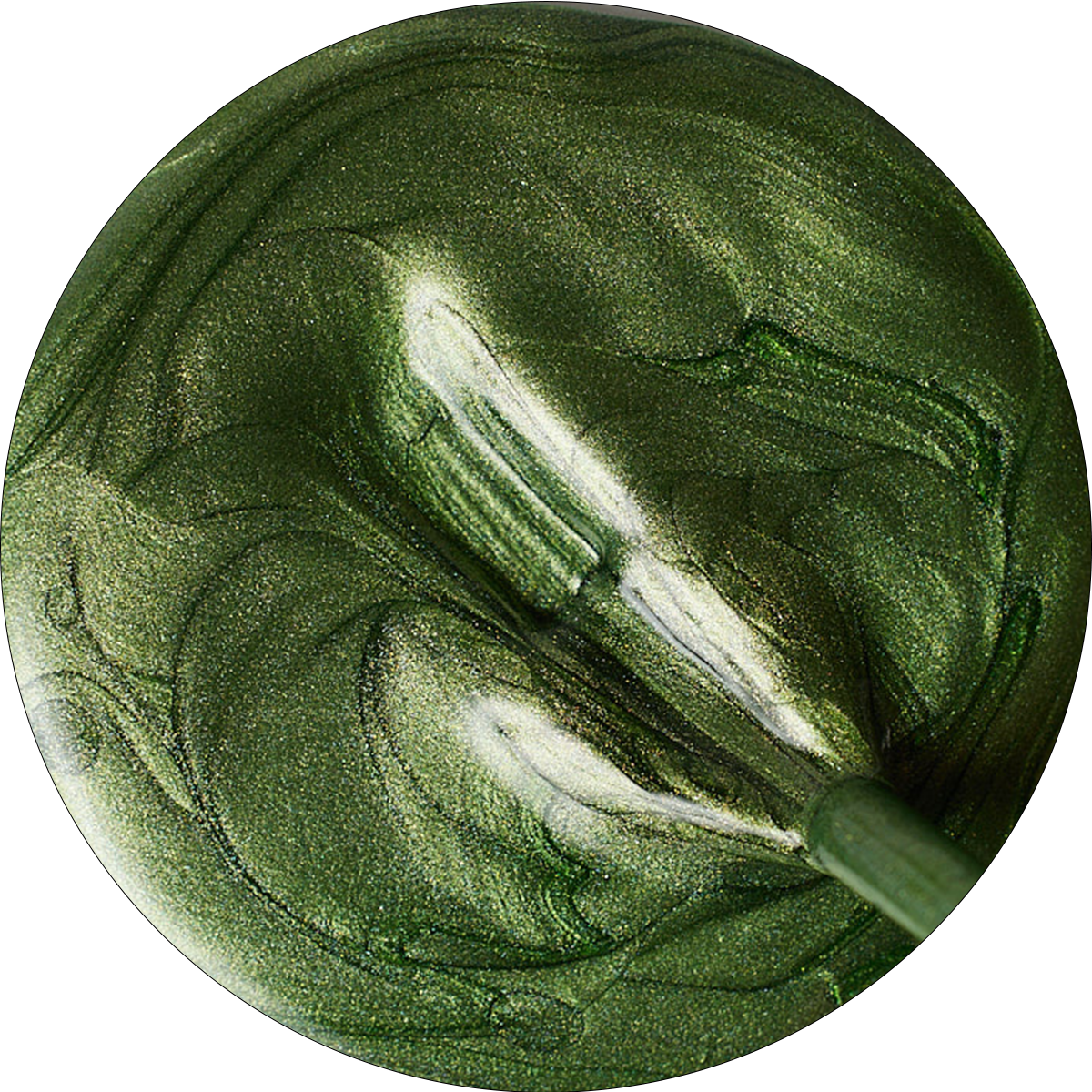 paint swatch of green shimmer nail polish