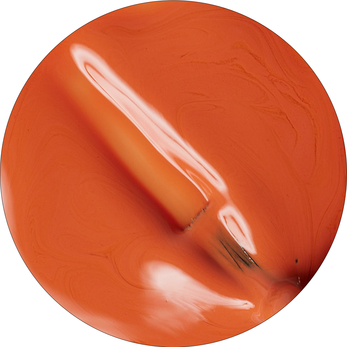 closeup paint swatch of burnt orange nail polish