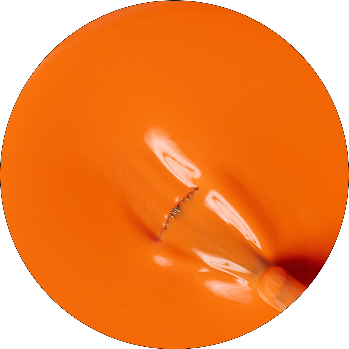 closeup paint swatch of Festival Fever orange nail polish