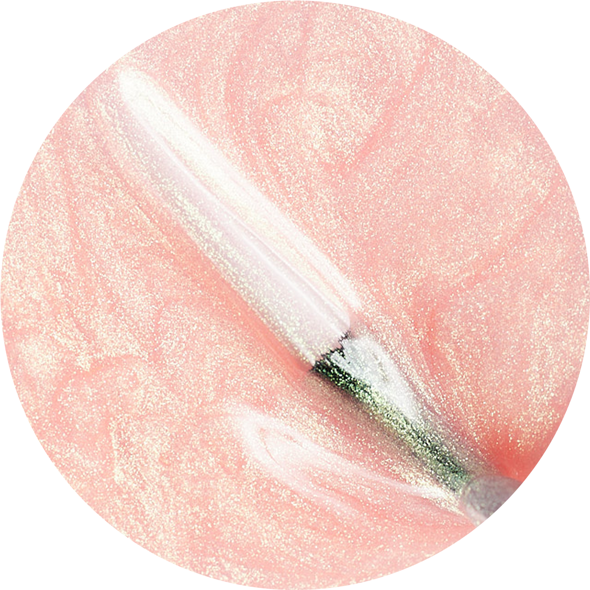 closeup paint swatch of pink shimmer nail polish